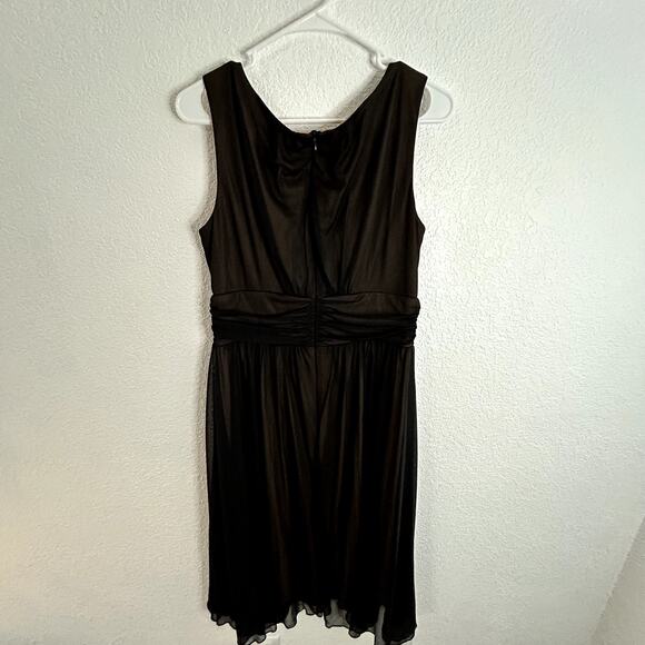 Connected Apparel Womens Black Gold Sleeveless Evening Gown Chiffon Sz 12 NWT - Picture 4 of 13